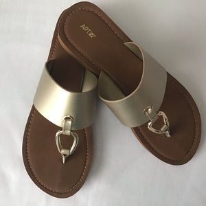 Apt. 9 gold rubber flats 8.5